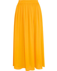 Emilio Pucci Georgette Midi Skirt Yellow