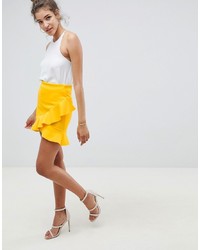 ASOS DESIGN Mini Skirt With Frill Hem In Scuba