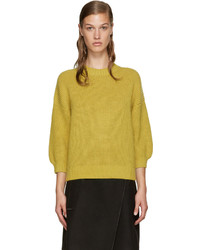 Yellow Mohair Crew-neck Sweater