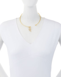 Rebecca Minkoff 12k Gold Plated Rock Fringe Collar Necklace