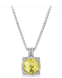 David Yurman 9mm Chtelaine Bezel Necklace With Diamonds