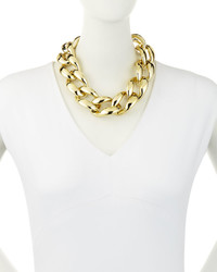 Kenneth Jay Lane Golden Chunky Curb Link Statet Necklace