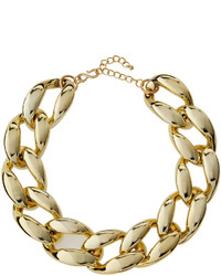 Kenneth Jay Lane Golden Chunky Curb Link Statet Necklace
