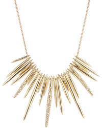 Alexis Bittar Golden Crystal Spike Bib Necklace