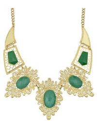 Green Imitation Gemstone Statet Collar Necklace