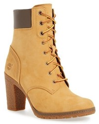 Yellow Nubuck Ankle Boots