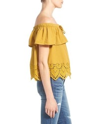 Madewell Balcony Eyelet Off The Shoulder Top
