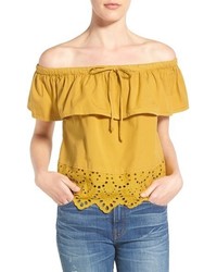 Madewell Balcony Eyelet Off The Shoulder Top
