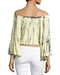 Surf Gypsy Tie Dye Off The Shoulder Top Yellow