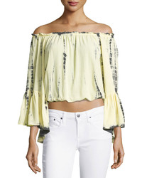 Surf Gypsy Tie Dye Off The Shoulder Top Yellow