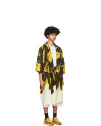 Homme Plissé Issey Miyake Yellow And Black Action Paint Cardigan