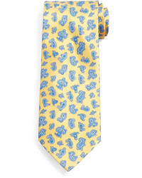 Stefano Ricci Fancy Paisley Neat Silk Tie Yellow