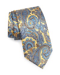 Zegna Paisley Print Silk Tie In Yellow At Nordstrom