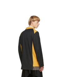 Comme Des Garcons Homme Plus Black And Yellow Wool Blazer