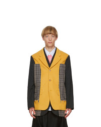 Comme Des Garcons Homme Plus Black And Yellow Wool Blazer