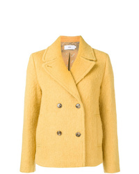 Olivia Palermo wearing Yellow Pea Coat, Black Knit Turtleneck, Black ...