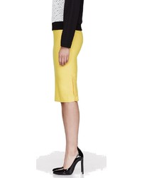Thierry Mugler Mugler Yellow Terrycloth Pencil Skirt