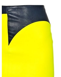 Thierry Mugler Two Tone Stretch Leather Pencil Skirt
