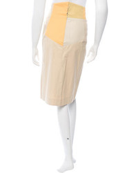 Saint Laurent Yves Colorblock Pencil Skirt