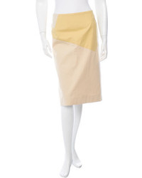 Saint Laurent Yves Colorblock Pencil Skirt
