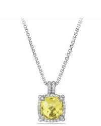 David Yurman Chatelaine Pave Bezel Pendant Necklace With Lemon Citrine And Diamonds