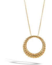 John Hardy Classic Chain Large Circle Pendant Necklace In 18k Gold 36