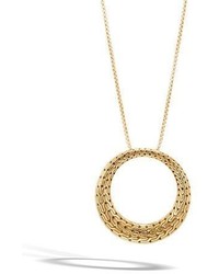 John Hardy Classic Chain Large Circle Pendant Necklace In 18k Gold 36