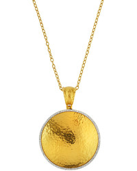 Gurhan Hourglass 24k Pave Diamond Pendant Necklace