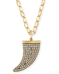 Sydney Evan Large Pav Diamond Horn Pendant Necklace
