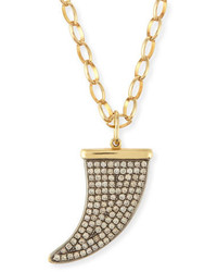 Sydney Evan Large Pav Diamond Horn Pendant Necklace
