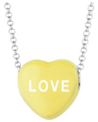 Sweethearts Sterling Silver Necklace Yellow Love Heart Pendant