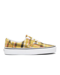 Yellow Plaid Canvas Low Top Sneakers
