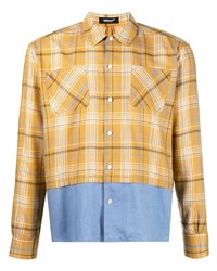 Undercover Contrasting Panel Plaid Shirt