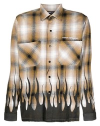 Vision Of Super Flame Print Checked Shirt