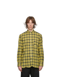 Junya Watanabe Yellow And Black Cotton Check Shirt