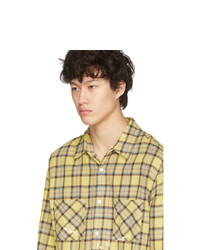 Amiri Yellow Plaid Splatter Shirt