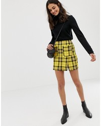 ASOS DESIGN Check Mini Skirt With Front Pockets Co Ord