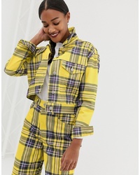 ASOS DESIGN Co Ord Jacket In Yellow Check