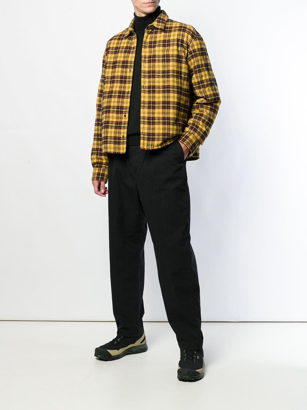 Mens yellow plaid on sale jacket