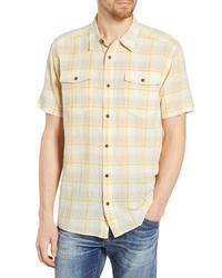 Yellow Plaid Short Sleeve Shirt