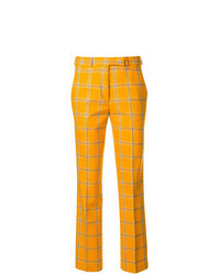 Yellow Plaid Skinny Pants