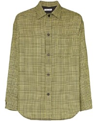 Yellow Plaid Wool Long Sleeve Shirt