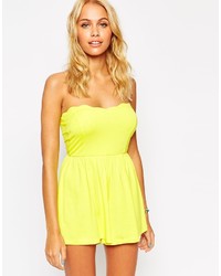 Asos Collection Bandeau Romper With Scallop Edge