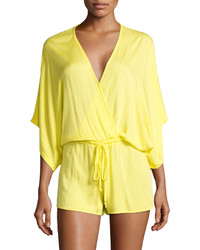 Young Fabulous And Broke Maddie Wrap Romper Yellow