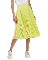 Yellow Pleated Chiffon Skirt