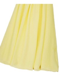 ChicNova Vintage Yellow Full Pleated Maxi Chiffon Skirt With High Waist