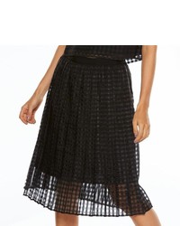 Elle Tm Checkered Midi Organza Skirt