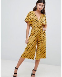 PrettyLittleThing Cullotte Jumpsuit In Polka Dot