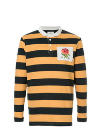 Kent & Curwen Striped Polo Shirt With Rose Patch