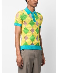 Botter Geometric Pattern Knitted Polo Shirt